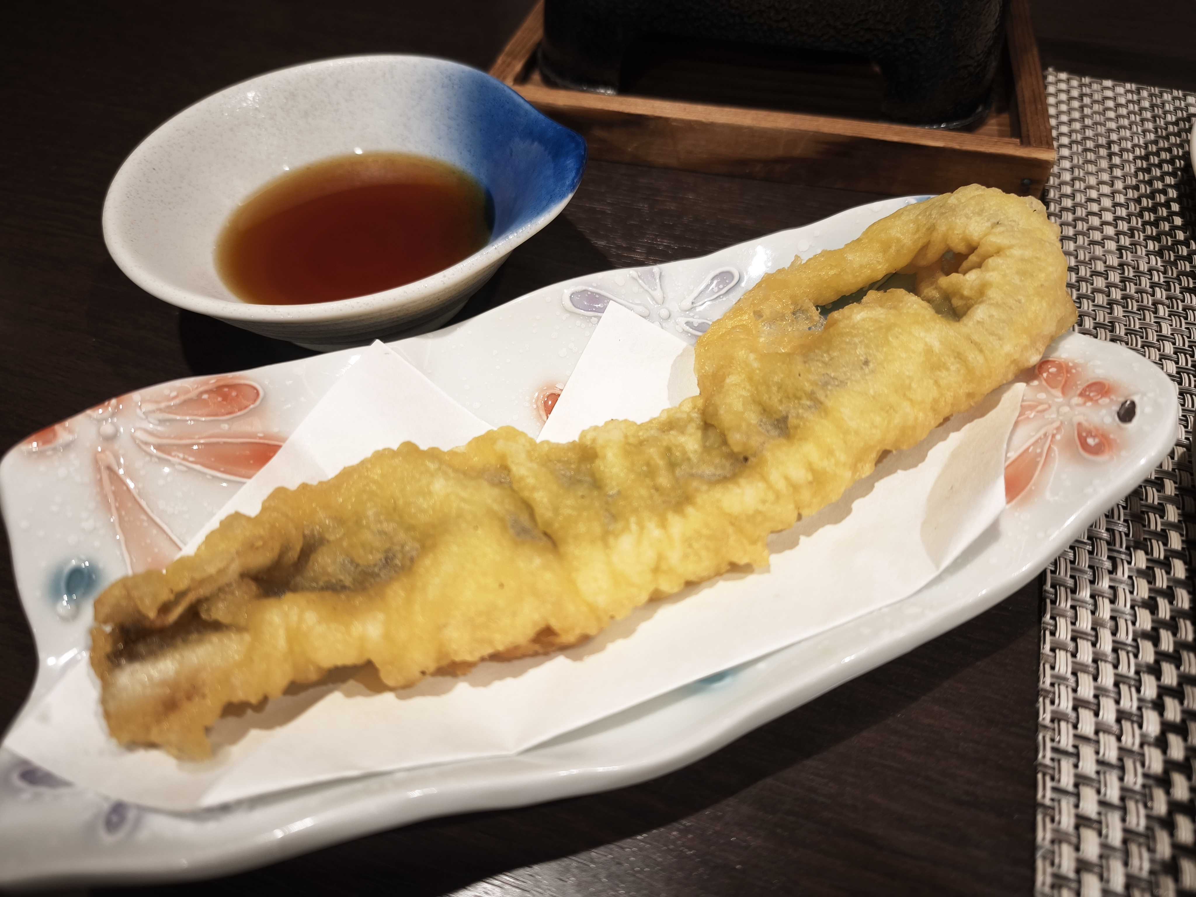 島周の宿さか井の穴子の一本天ぷら