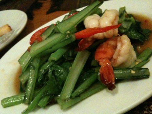 小松菜とえびの炒め物。