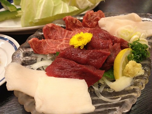 馬刺しの盛り合わせ。@ちゃんこ酒場 角力