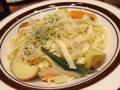 ムール貝のスープで作ってもらったパスタ＠ブラッスリーセント・ベルナルデュス