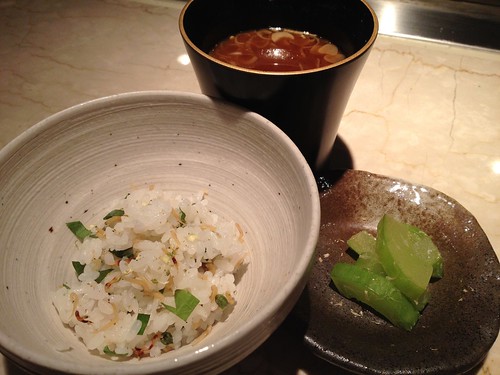 〆にじゃこ飯とみそ汁、香の物＠木かげ