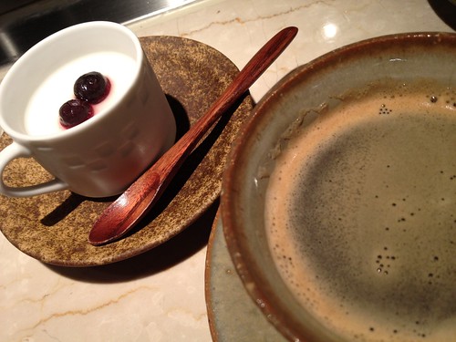 デザートのミルクプリンとコーヒー＠木かげ