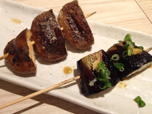 野菜串の椎茸とナス＠鶏や せぼん