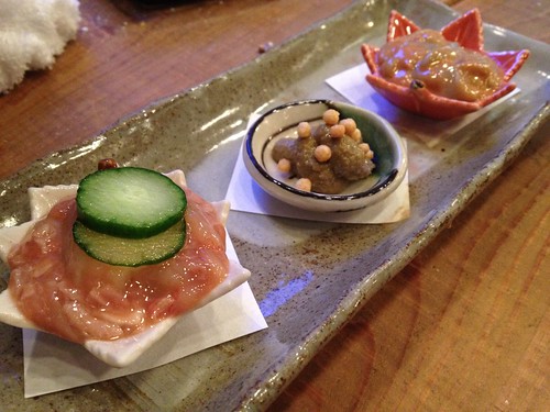 珍味３点盛り600円＠立ち呑み地酒屋　常蔵