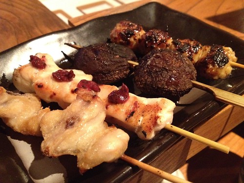 ぼんじり、ささみ、しいたけ、つくね＠原宿タップルーム