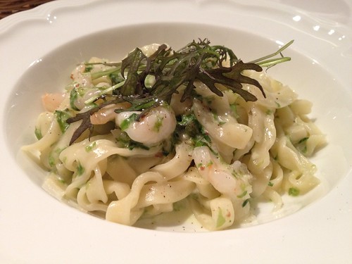 フィットチーネ 小海老と青海苔クリームソース 柚子胡椒風味@ラ・パスタイオーネ