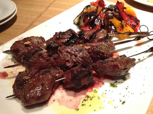 ハラミの串焼きと焼き野菜@ダブリュー センガワ