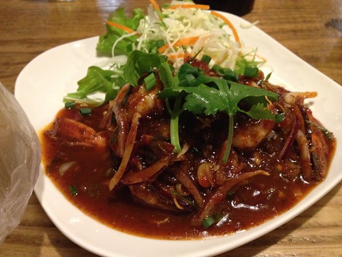 プラークン(海老とタイハーブのサラダ)@ピーナッツ食堂