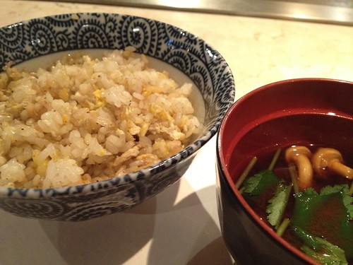 ガーリックライスと赤出し＠湛山
