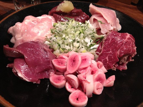 お肉のお刺身盛り@鳥茂