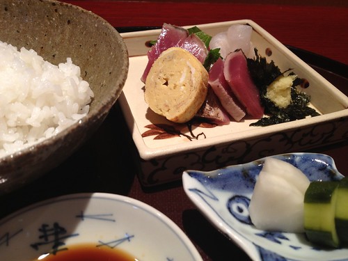 お刺身、ご飯、赤出し、香の物@礼讃