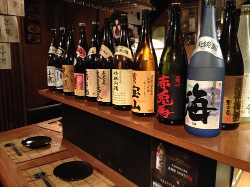 焼酎がずらり！@九州料理 流