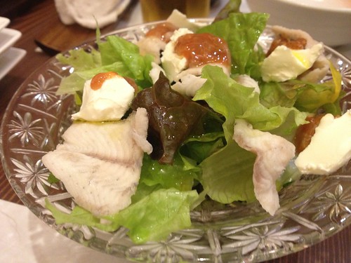 うなぎとクリームチーズと酒盗のサラダ@のだや