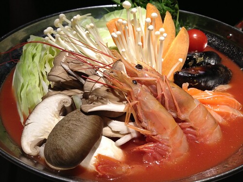 超豪華スペイン風海鮮完熟トマト鍋＠水想
