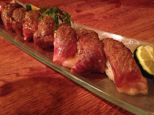 佐賀牛の炙り寿司＠割烹バル 潤沢