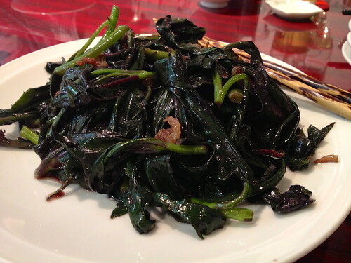 干しエビと金時草炒め@龍口酒家 本店