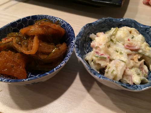 松前漬け&ほっき貝サラダ@蟹喰楽舞