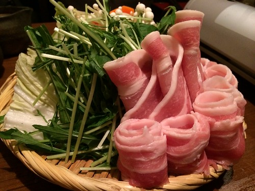 茶しゃぶ（豚肉は２種類）＠茶の庭