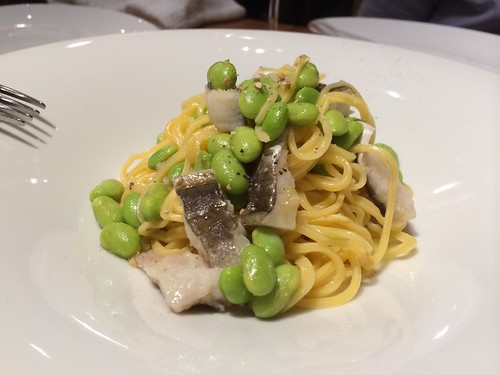 タヤリン　大分道後産ハモと枝豆のソース＠kyoya