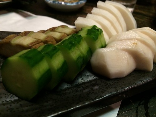 漬け物の盛り合わせ@能登の夜市