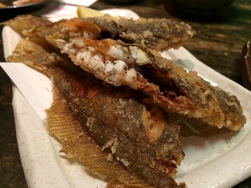 ひらめの唐揚げかな?@能登の夜市