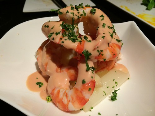 フレッシュホワイトアスパラと車エビのカクテルサラダ＠銀彗富運（シルバースプーン）