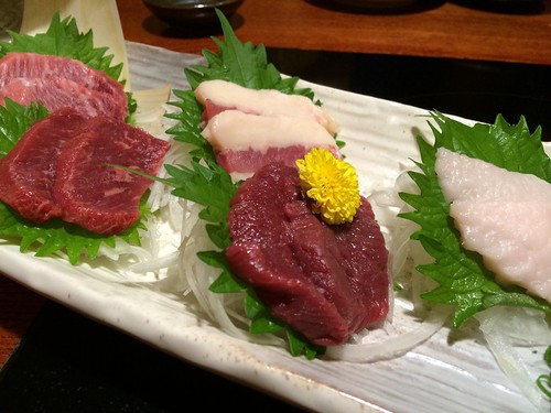 馬刺し5品盛り＠あぶみ邸