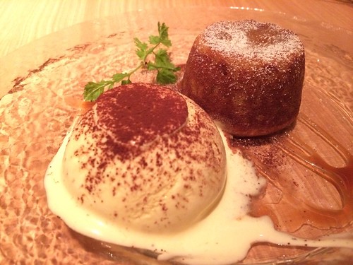 フォンダンショコラと生キャラメルバニラアイス添え@KICHIRI MOLLIS レセプション