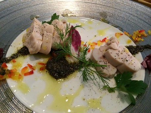 鮪の白子 ソース・ジェノヴェーゼ@貝殻荘 サクラテラス店