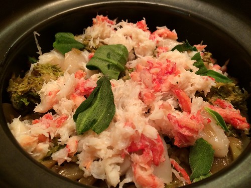 蟹とふきのとうの土鍋ご飯＠新橋 堤