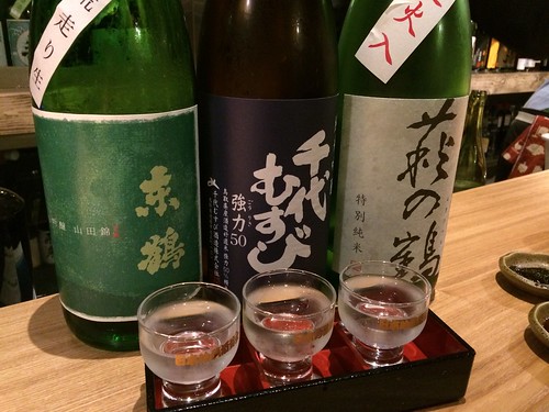 飲み比べ。東鶴、千代むすび、萩の鶴＠Sake Fun ぞっこん。