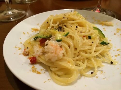 蟹とズッキーニのパスタ＠アンブラ