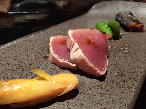 色々盛り合わせ。かつお、何かのお花＠不風流