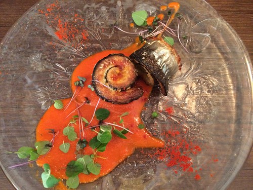 岩手県宮古産の秋刀魚のオーブン焼き パプリカソース@イルトラム