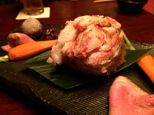 香箱毛ガニと姫人参のもろ味噌そえ＠Omakase 麻布十番