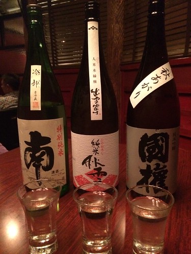 ひやおろしの飲み比べ。国権、出雲富士、南＠Omakase 麻布十番