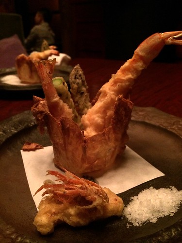 才巻海老と車海老、旬野菜の天ぷら＠Omakase 麻布十番