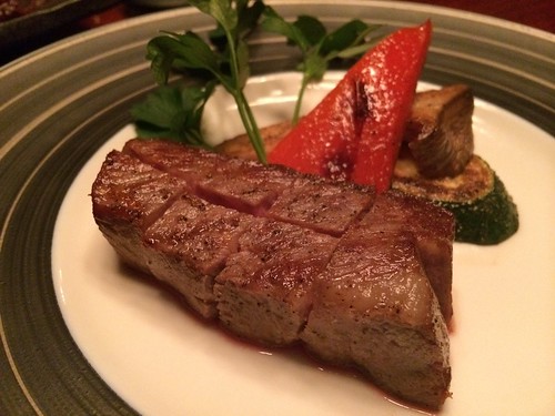 熟成黒毛和牛サーロイン　焼き野菜＠Omakase 麻布十番