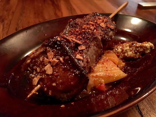 エゾ鹿のバスク風レバー串@ビストロブルー